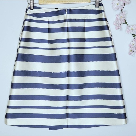 Topshop Striped Midi Skirt Asymmetric Navy Size 4 - Picture 6 of 13